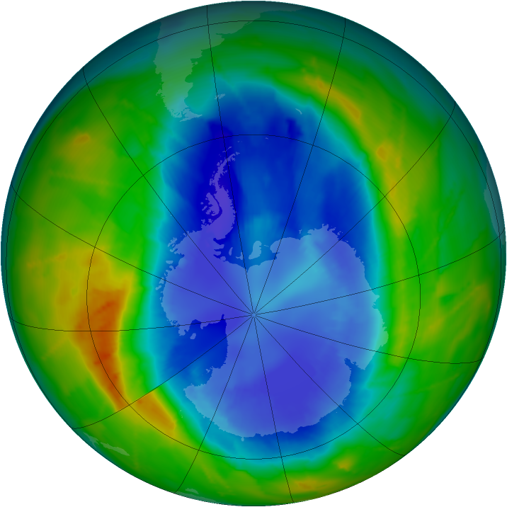 Antarctic ozone map for 07 September 2010